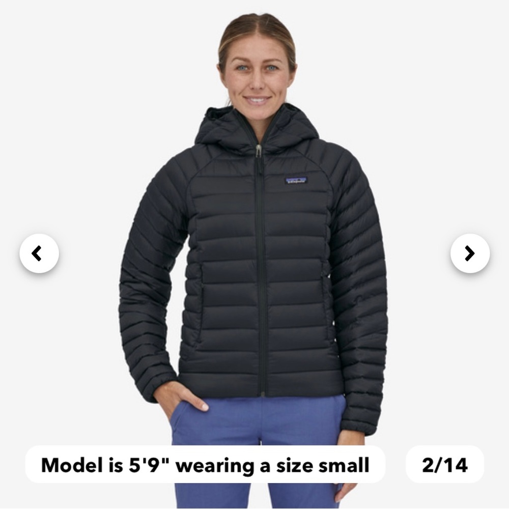 Like NEW Patagonia Black Down Sweater Hoody Puffy Jacket Small